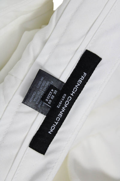 French Connection Women White Dress Pants Hook & Eye 64% Polyester Size 0