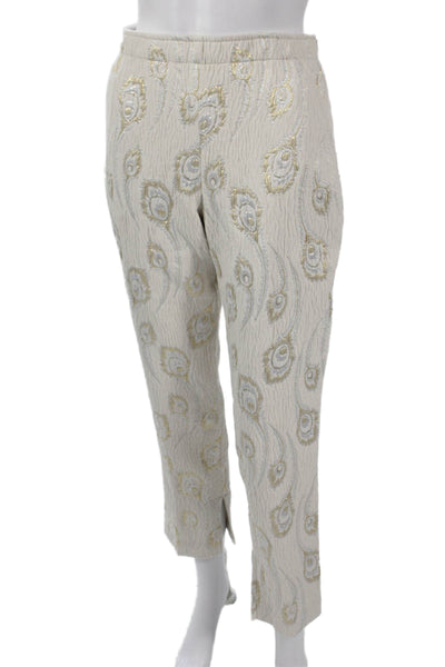 Trina Turk Women Beige Ankle Cropped Dress Pants Size 0