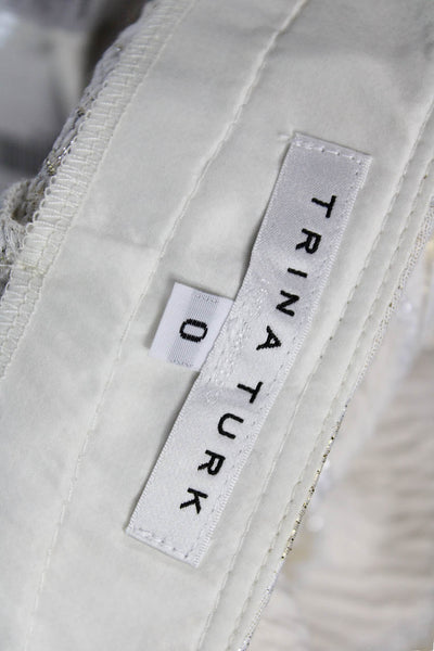 Trina Turk Women Beige Ankle Cropped Dress Pants Size 0