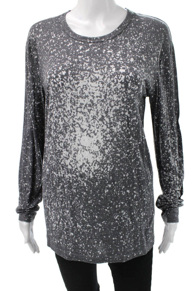 IRO Jeans Women Jersey Tunic Long Sleeve Crew Neck Dark Gray Size M
