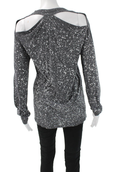 IRO Jeans Women Jersey Tunic Long Sleeve Crew Neck Dark Gray Size M