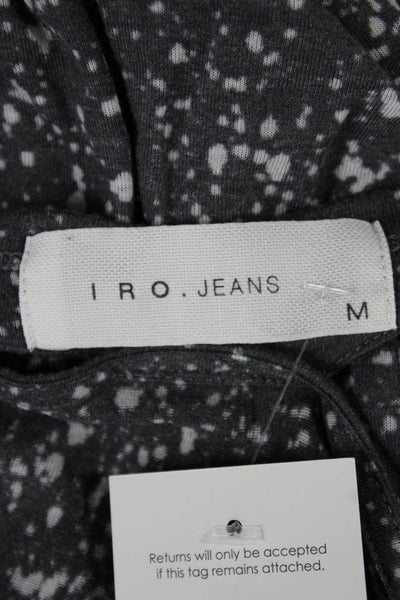 IRO Jeans Women Jersey Tunic Long Sleeve Crew Neck Dark Gray Size M