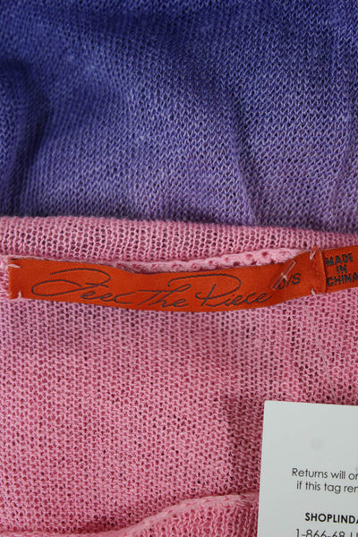 Feel The Piece Unisex Pink Pullover Long Sleeve Round Neck Size One Size