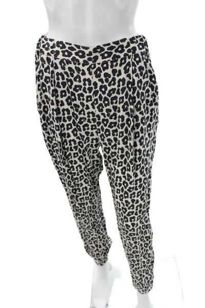 3.1 Phillip Lim Womens Harem Pants Leopard Silk Beige Size 2
