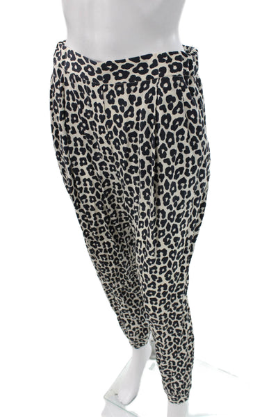 3.1 Phillip Lim Womens Harem Pants Leopard Silk Beige Size 2