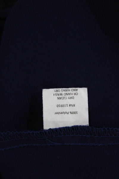 Show Me Your Mumu Womens Dark Blue V Neck Sleeveless Jumpsuit Polyester Size L