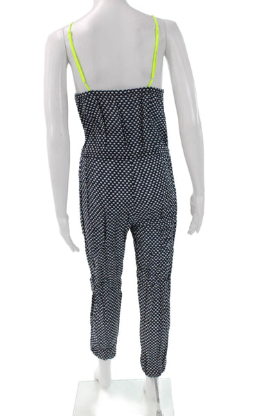 Star Mela Womens Sleeveless Jumpsuit Romper Dark Blue Graphic Polyester Size S