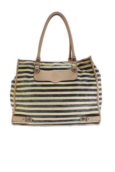 Rebecca Minkoff Women's Snap Closure Top Handle Stripes Tote Handbag