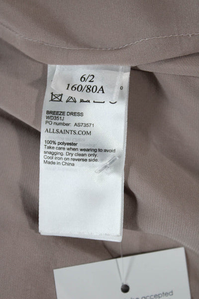 Allsaints Women Pink Sleeveless Knee Length Polyester Dress Size 2