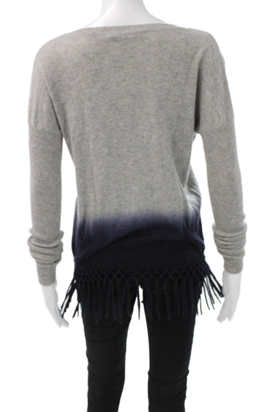 Autumn Cashmere Unisex Pullover Gray 100% Cashmere Crewneck Size S