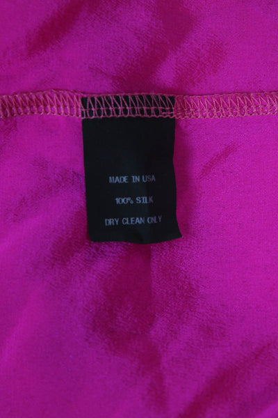 Aum-Couture Women Pink Silk Tunic Short Sleeve Beach Drawstring Size S