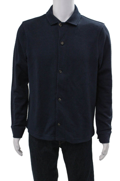 Ted Baker London Mens Dark Blue Button Coat Point Collar Cotton Poly Size 30