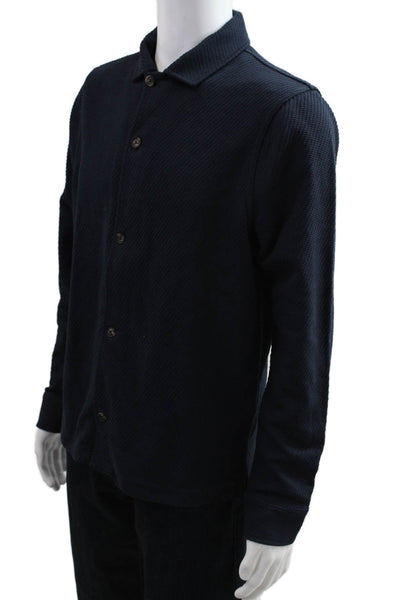 Ted Baker London Mens Dark Blue Button Coat Point Collar Cotton Poly Size 30