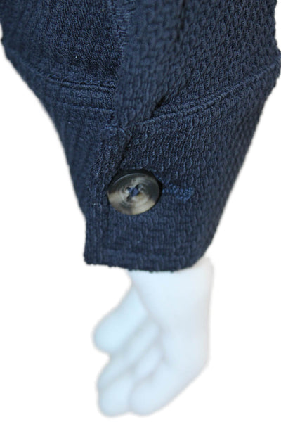 Ted Baker London Mens Dark Blue Button Coat Point Collar Cotton Poly Size 30