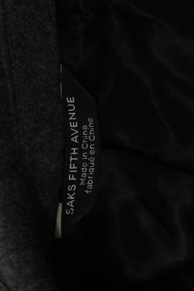 Saks Fifth Avenue Men's Dark Gray Wool Blend Collared Overcoat Button Size 40