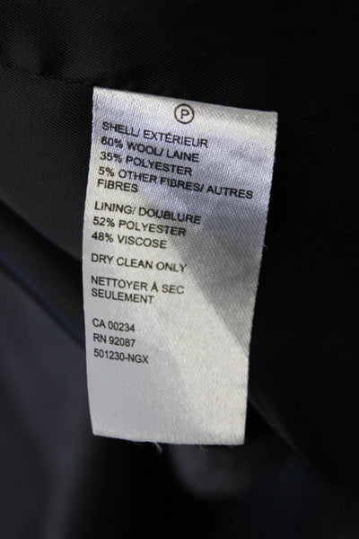 Saks Fifth Avenue Men's Dark Gray Wool Blend Collared Overcoat Button Size 40