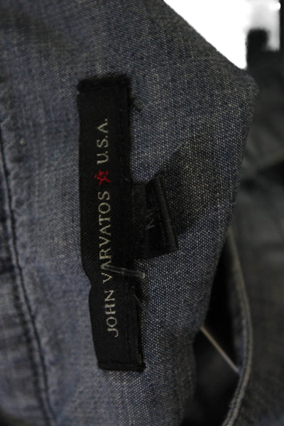 John Varvatos Star USA Mens Crew Neck Long Sleeve Button Down Shirt Blue Size M