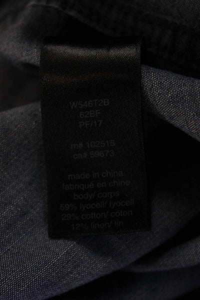 John Varvatos Star USA Mens Crew Neck Long Sleeve Button Down Shirt Blue Size M