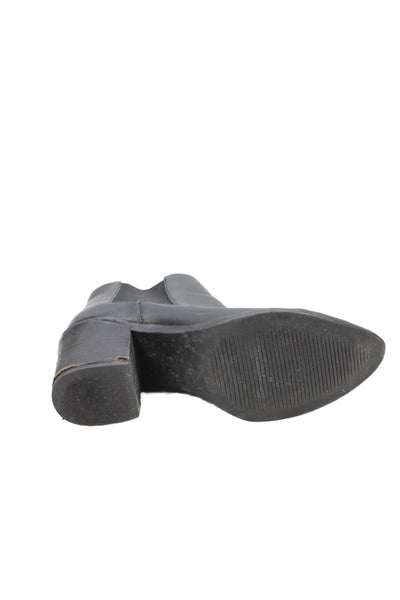 Nisolo Womens Slip On Block Heel Leather Ankle Booties Black Size 6.5