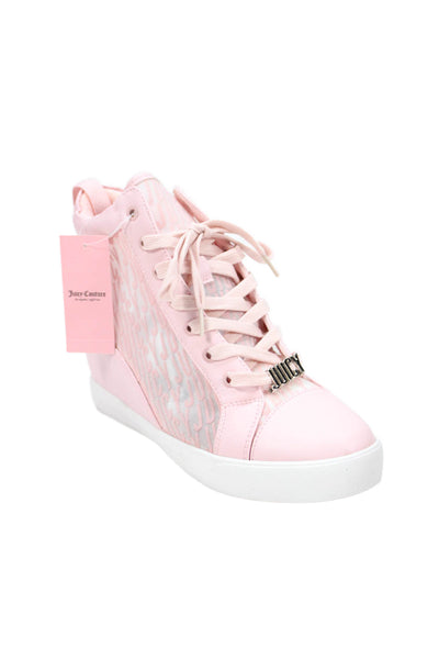 Juicy Couture Womens Mesh Detail Sneaker Style Wedges Pink Size 9.5
