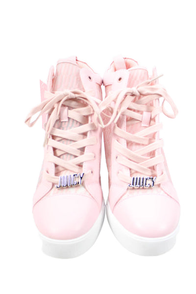 Juicy Couture Womens Mesh Detail Sneaker Style Wedges Pink Size 9.5
