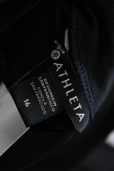 Athleta Women Cropped Capri Pants Black Zip 22in Inseam Size 16 Plus