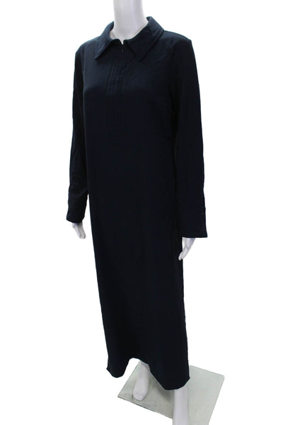 J Crew Womens Black Wool Blend Collared Blazer Button Long Sleeve Size 14