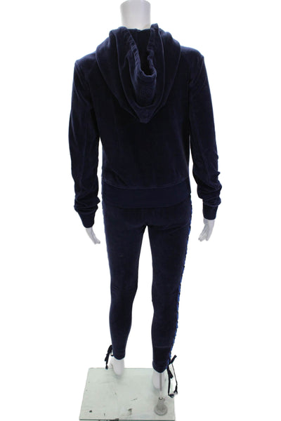 Puma By Rihanna Womens Pullover Hoodie Dark Blue Polyester Blend Size XS