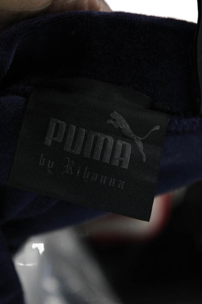Puma By Rihanna Womens Pullover Hoodie Dark Blue Polyester Blend Size XS