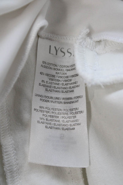 Lysse Women Ankle Cropped Leggings White Lace Up Cotton Blend Size S