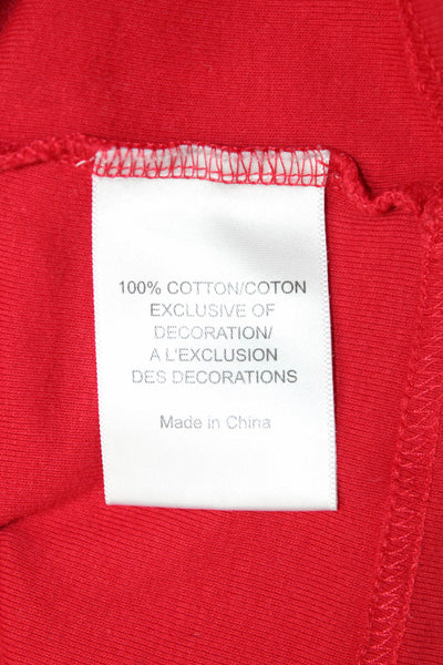 Tory Burch Womens Red Sleeveless Basic Tank 100% Cotton Round Neck Size XS