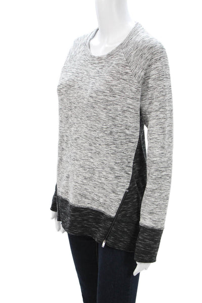 Athleta Womens Black Crew Neck Zip Sweatshirt Size S