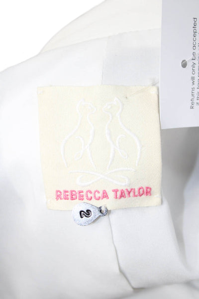 Rebecca Taylor Womens Gray Floral Collared Biker Jacket Zip Long Sleeve Size 2