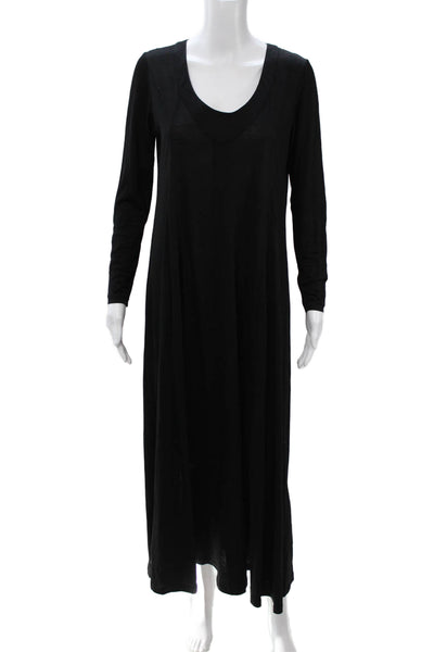 Renata Womens Maxi Dress Black V Neck Long Sleeve Polyester Blend Size M