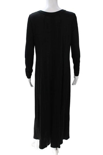 Renata Womens Maxi Dress Black V Neck Long Sleeve Polyester Blend Size M