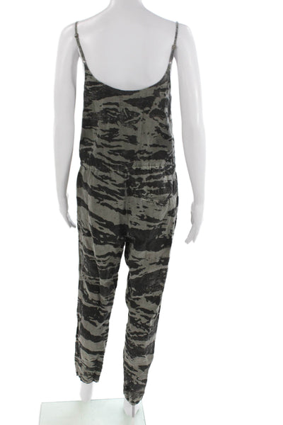 Enza Costa Women Black Linen Sleeveless Jumpsuit Romper Size 1