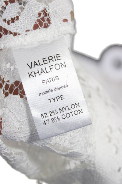 Valerie Khalfon Womens White Floral Cotton Boho Tie Tank Sleeveless Size 40