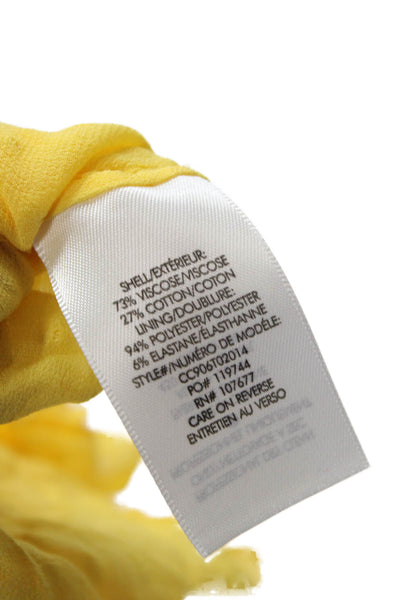 Alice + Olivia Women Yellow Polka Dot Short Sleeve Blouse Silk Size XS