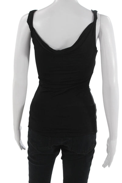 Velvet Womens Black Rayon Lycra V Neck Sleeveless Tank Classic Size S