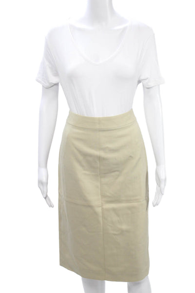 J Crew Womens Beige Polka Dot Wool Pencil Skirt Knee Length Size 6