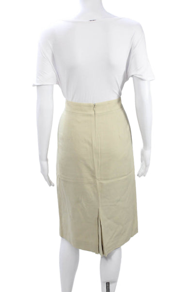 J Crew Womens Beige Polka Dot Wool Pencil Skirt Knee Length Size 6