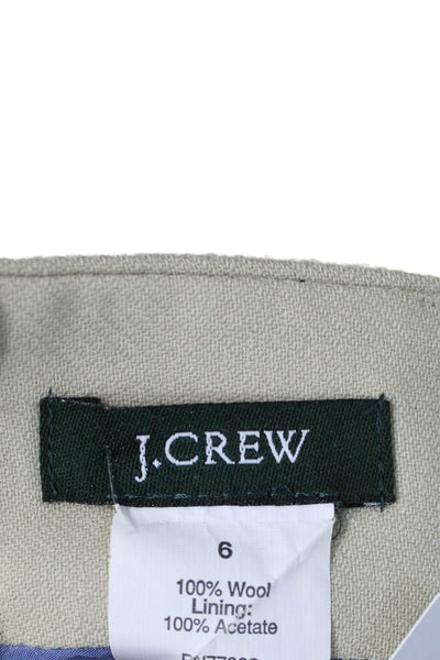 J Crew Womens Beige Polka Dot Wool Pencil Skirt Knee Length Size 6