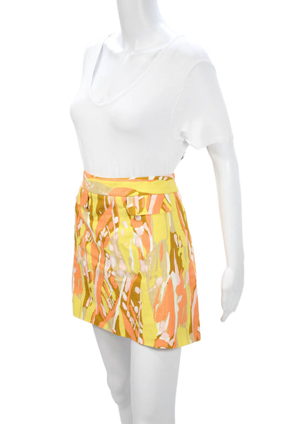 J Crew Womens A-Line Mini Floral Skirt Orange Size 4