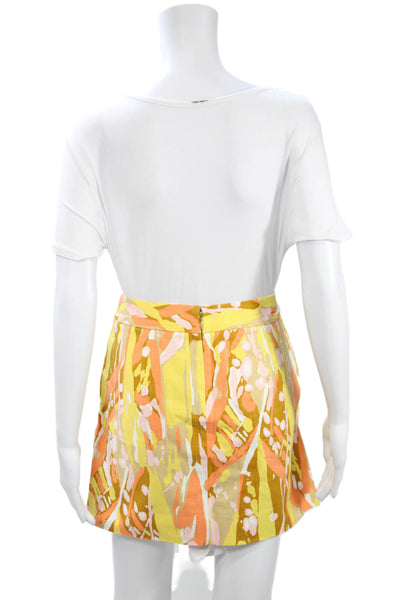 J Crew Womens A-Line Mini Floral Skirt Orange Size 4