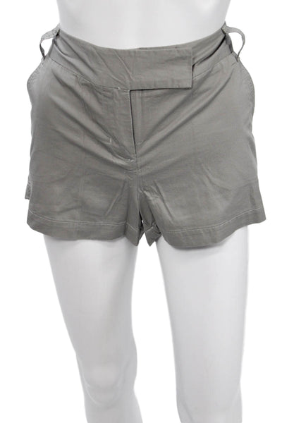 J Crew Unisex Chino Shorts Gray Cotton Button Size 6