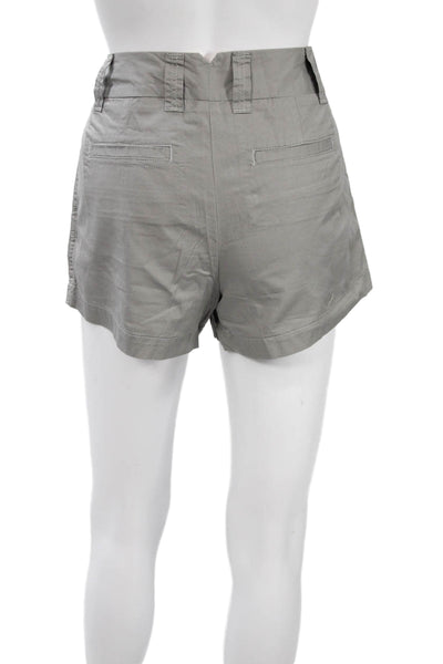 J Crew Unisex Chino Shorts Gray Cotton Button Size 6