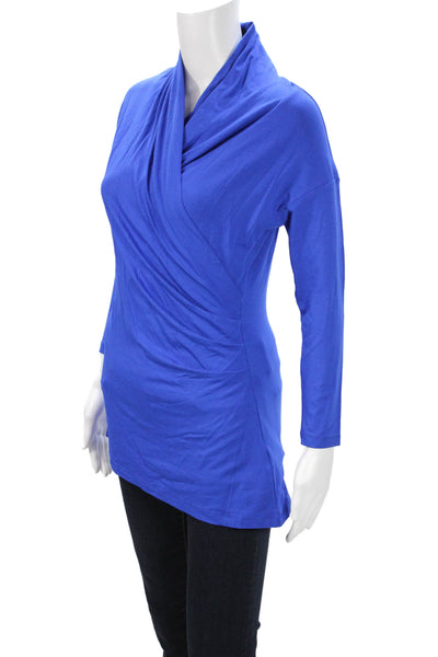 Isabella Oliver Women Maternity Jersey Tunic Mock Neck Long Sleeve Blue Size 1