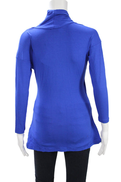 Isabella Oliver Women Maternity Jersey Tunic Mock Neck Long Sleeve Blue Size 1