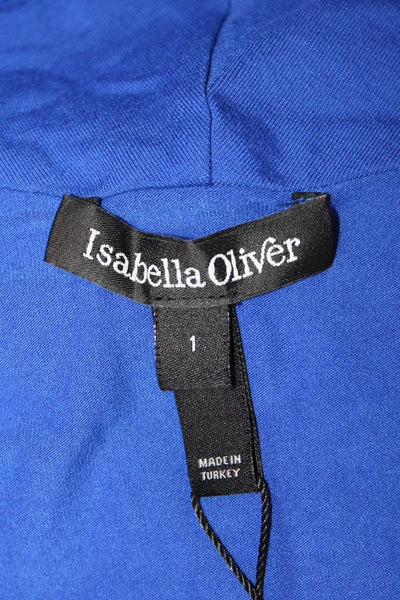Isabella Oliver Women Maternity Jersey Tunic Mock Neck Long Sleeve Blue Size 1