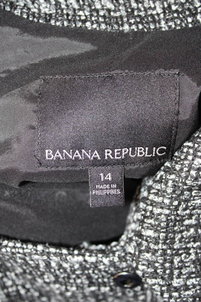Banana Republic Women Biker Jacket Black Acrylic Size 14